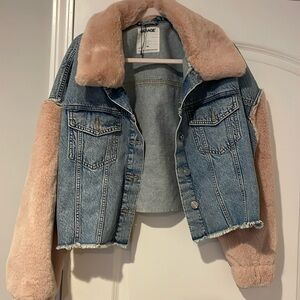 Garage pink fur Jean jacket